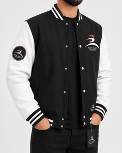 Chaqueta Varsity de Lana 100% Personalizada al por Mayor para Hombre, Tallas Grandes, Transpirable, Impermeable, con Capucha, Estilo Urbano, Bicolor en la Parte Delantera, para Invierno - Product Image 2