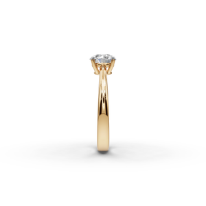 Bague classique ronde avec 1 carat de diamant de laboratoire, bijou élégant et raffiné - Product Image 3