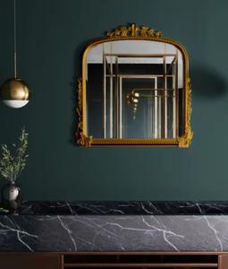 Traditional Arch Shaped Wall Mirror Brass <b>Frame</b> Decorative Home Accent Mirror 6mm Thickness - Product Image 2