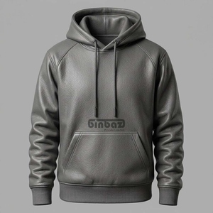 Sweat-shirt à capuche en peluche blanche pour homme, pull à capuche avec poche avant, streetwear décontracté - Product Image 2