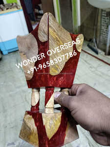 Prix de gros Brûleur d'encens en bois et résine pour la décoration intérieure Porte-oud Logo personnalisé Brûleur Bakhoor en bois et résine Mubakhar style marocain - Product Image 3