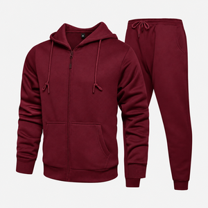 Conjunto Deportivo Personalizado al por Mayor para Hombre, Color Azul Marino, Sudadera con Cierre y Pantalones Deportivos con Puños, Alta Calidad, MUSARAT SONS SPORTS - Product Image 5