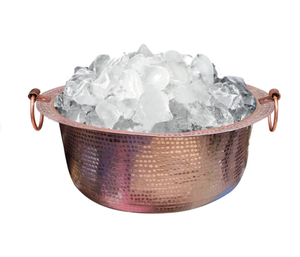 ถังแช่แชมเปญโลหะชุบทองแดงพร้อมหูจับ ถังน้ำแข็งสำหรับเครื่องดื่ม ตู้แช่ไวน์ อุปกรณ์บาร์หรูหรา และอุปกรณ์ปาร์ตี้ ตู้แช่ไวน์และเบียร์ - Product Image 3