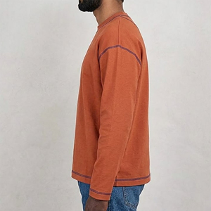Nueva Sudadera de Hombre con Cuello Redondo, Logotipo Bordado Personalizado, Estilo Stonewashed, Manga Larga, Hombros Caídos, Ligera, para Invierno - Product Image 2