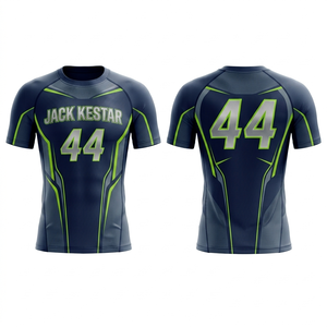Maillot de football personnalisé Rashguard T-shirt à séchage rapide, vêtement de sport compressif, sublimation, maillot d'entraînement de football respirant et athlétique - Product Image 1