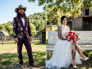 Traje de boda occidental beige bordado para hombre – Blazer con diseño de arte floral y de cactus con pantalones a juego para el novio - Product Image 4