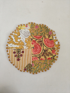 Patchwork Reversible Cotton Floral Print Quilted <b>Thin</b> Machine Washable Multi-Shaped Customizable Rajasthan Placemat <b>Dining</b> Mat - Product Image 2