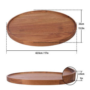 ถาดไม้อะคาเซียทรงวงรีทำมือแบบพรีเมี่ยมถาดตกแต่งใช้ได้หลากหลายสำหรับเครื่องดื่มอาหารเย็นของว่างห้องครัวห้องน้ำ - Product Image 3