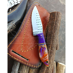Handmade Farrier Rasp <b>Kitchen</b> Knife with Resin Handle & Leather Sheath - Product Image 4