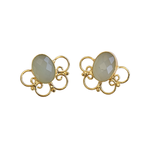<b>Blue</b> Chalcedony Handmade Fashion jewelry <b>earrings</b> Customized Unique Designer <b>Studs</b> Whole Supply - Product Image 3