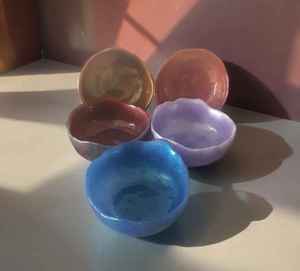 Handmade Resin Irregular Shape Bowls <b>Set</b> Multicolor Decorative Home Decoration Craft Artisan Made - Product Image 1
