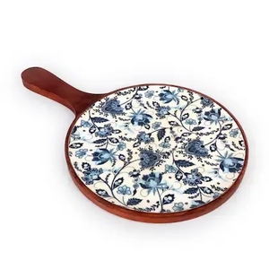 Planche à pizza en bois personnalisée avec bord rainuré, plateau à pizza en bois naturel pour la maison, la cuisine, le restaurant, pour servir la pizza - Product Image 4