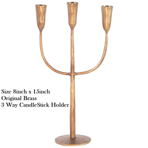 Durable Natural Handmade <b>Brass</b> <b>Candlestick</b> Holder 3 Way <b>Brass</b> Canlde Holderfor Home Wedding Easter Christmas Party Decoration - Product Image 2