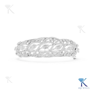 Vintage Filigree Lab Grown Diamond Vine <b>Bangle</b> Marquise 14K 18K <b>Solid</b> <b>Gold</b> Fine Unisex Luxury Jewelry Gift Manufacturer - Product Image 2
