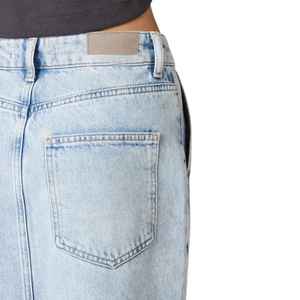 Falda vaquera casual de cintura alta para mujer, con efecto desgastado, transpirable, lavable, de color liso, mini, para otoño, proveedor OEM ODM, estilo vintage - Product Image 5