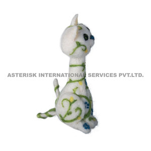 Hot Selling Elegant White Mini Felted Kitten Cat Christmas Tree <b>Ornament</b> Chinese Style Wool Animal Figurine Easter <b>Halloween</b> - Product Image 3