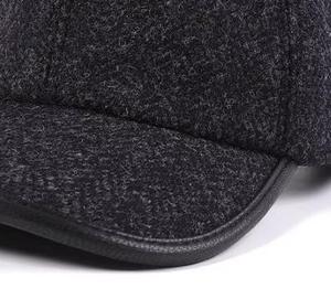 Casquette de baseball unisexe en polyester respirant, style streetwear, bonnet d'hiver, taille adulte 56-58 cm, tissu texturé noir - Product Image 2