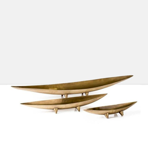 Ensemble de 3 bols de luxe de qualité supérieure, en métal plaqué or, au design unique et élégant, très demandés, pour servir les aliments et décorer la table. - Product Image 1