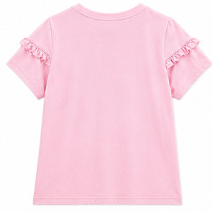 Camiseta de Punto de Manga Corta con Cuello Redondo para Niñas a la Moda, Ropa de Verano Transpirable con Personalización OEM ODM - Product Image 2