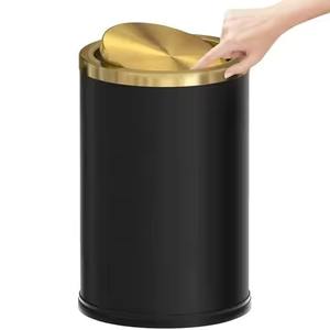 Cubo de Basura Redondo de Metal Premium para Sala de Estar que Mejora la Decoración Estética del Hogar - Product Image 1