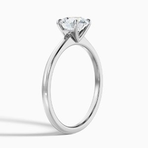 Bague en moissanite taille ronde en argent sterling 925 plaqué or jaune, bague de fiançailles solitaire classique, bijou de mariage délicat - Product Image 3