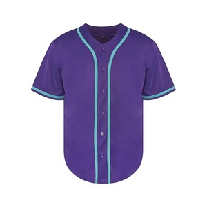 Red V-Neck Baseball Jersey Men's Short Sleeve Moisture Wicking <b>Polyester</b> Sport Apparel Regular Fit All Seasons - Product Image 3