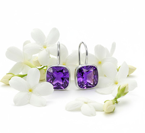 Boucles d'oreilles pendantes à clip en argent 925 de luxe avec strass en cristal taille coussin pour femme, pour usage quotidien, cadeau, sertissage clos - Product Image 5