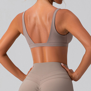 Deep V Sexy Triangle Cup Yoga Bralette Women Lightweight <b>Open</b> Back Sports <b>Bra</b> Spandex/Polyester Medium Support - Product Image 5