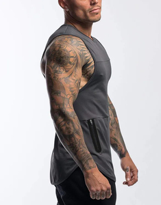 Men's Deep Cut <b>Stringer</b> Tank Top Gym Fitness Muscle <b>Vest</b> Bodybuilding Sleeveless Polyester/Cotton Eco-Friendly Quick Dry Lace - Product Image 3