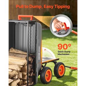 Carrello da Giardino in Polietilene da 360 kg con Meccanismo di Scarico Rapido, Recinzione di Stoccaggio a 90 Gradi, Carriola a 180 Gradi per Uso Giardino - Product Image 4