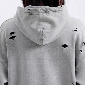 <b>Blank</b> Distressed Hoodies For Women Heavy Cotton Apparel Suitable For Custom Brands Streetwear Distressed Hoodies - Product Image 4