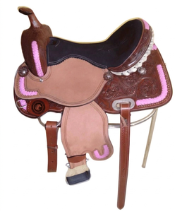 Selles de cheval anglaises en cuir véritable léger de haute qualité, pour ranch, trail et roping. - Product Image 2
