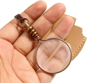 10X Lupa de Bolsillo Portátil Moderna de Latón con Colgante de Lente de Aumento de Vidrio de 42mm, Monocle de Biblioteca de Alta Calidad - Product Image 3