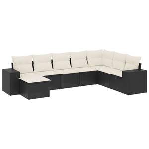 Conjunto de Sofás de Jardín en Negro y Blanco Crema para Muebles de Patio - Product Image 2