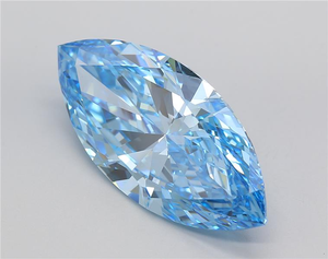 Diamante Cultivado en Laboratorio de 3.50 Quilates, Corte Marquesa, Azul Intenso, VVS2, Certificado IGI, Corte Excelente, Luxira Jewels CVD HPHT - Product Image 4