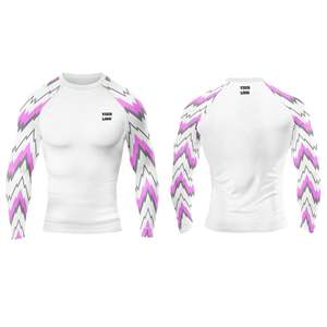 Rashguard MMA personnalisé sublimé - T-shirt à manches longues avec motif vectoriel en zigzag - Product Image 2