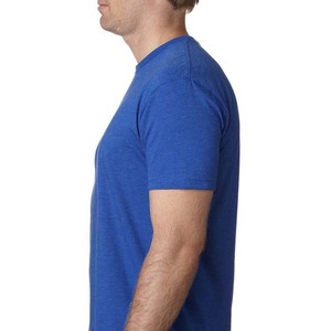 T-shirts de sport respirants pour hommes en coton 100% uni, coupe classique, manches courtes, pour la musculation, avec empiècement avant - Product Image 3