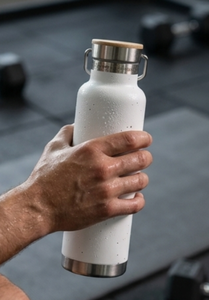 Elegant Matte White Stainless Steel Water <b>Bottle</b> Eco Friendly Drinkware for Daily Use Kitchen Fitness Outdoor School Travel - Product Image 4