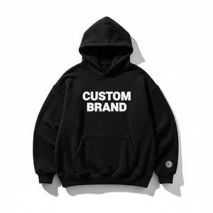 Sudadera con Capucha Negra de Algodón para Mujer, Marca Personalizada, con Estampado de Letras en la Espalda, Estilo Casual Urbano, Corte Regular, Manga Larga, para Otoño - Product Image 2