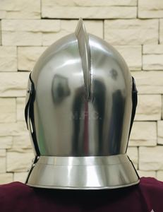 Casque médiéval de chevalier impérateur en acier pour cosplay et cadeau d'Halloween - Product Image 2