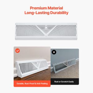 Griglie di ventilazione a pavimento in ferro da 18 pollici per impieghi gravosi, confezione da 10, per HVAC, antiruggine, anti-sfogliamento, coperture per prese d'aria a doghe, passabili, per sistemi HVAC - Product Image 1