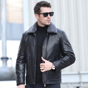 Veste de moto en cuir PU marron foncé unisexe pour homme, col montant, doublure en fausse fourrure respirante, fermeture éclair, coupe-vent, hiver - Product Image 6