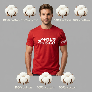 T-shirt homme rouge 100% coton, manches courtes, avec impression de logo personnalisé, col rond, coupe classique, tissu tricoté, fabriqué au Bangladesh - Product Image 5