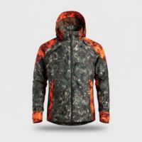 Veste imperméable coupe-vent à capuche en toile camouflage pour la chasse en plein air en hiver, unisexe, avec options de couleur et de logo personnalisées