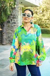 Chemise à fleurs pour femmes, légère, à manches longues, élégante, pour les vacances à la plage, tendance, style western - Product Image 3