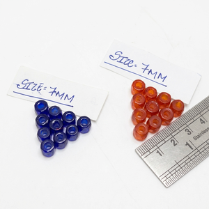 Faceted Glass <b>Beads</b> 7mm Blue <b>Red</b> Crystal Round Loose Artisan Jewelry Making Craft Components Bulk Pack Conifer Handmades - Product Image 1