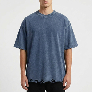 Fabricants de vêtements fabriqués au Pakistan, logo personnalisé, streetwear, impression personnalisée, t-shirt en coton délavé à l'acide pour hommes - Product Image 5