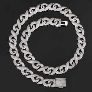 Luxury <b>Infinity</b> Link Moissanite Chain <b>Necklace</b> | VVS1 D Color | 18k <b>Gold</b> Plated 925 Sterling Silver | Iced Hip Hop Gift Jewelry - Product Image 1