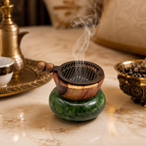 Brûleur d'encens en bois d'arbre à santal arabe fait main ABI OVERSEAS, diffuseur aromatique, design géométrique, durable, utilisation toute saison - Product Image 4