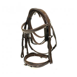 Bridon de polo prêt pour le tournoi, doté d'une finition en cuir robuste, de sangles réglables et d'un support sécurisé pour une performance optimale lors des concours d'équitation. - Product Image 5